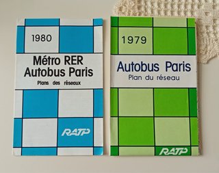 Mapas Metro RER Autobús París 1979-1980