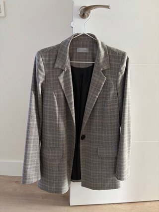 Americana cuadros gris