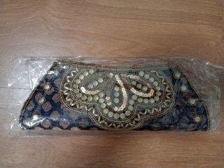 Bolso de fiesta con pedrería azul marino