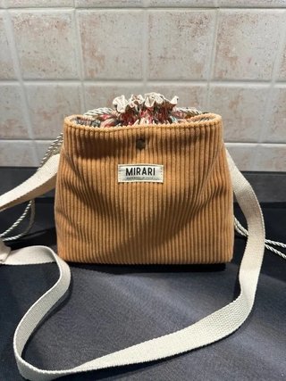 Borsa a tracolla in velluto a coste