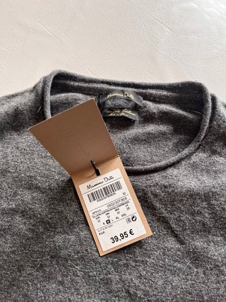Jersey Massimo Dutti Lana Gris Talla M