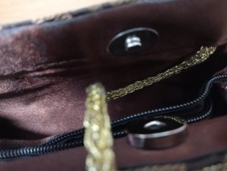 Bolso de fiesta con pedrería marrón