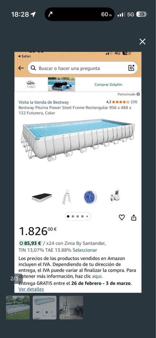 Piscina Bestway Rectangular Metal