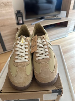 Zapatillas Hummel caqui ante y piel