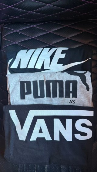 Pack 3 Camisetas Nike, Puma y Vans