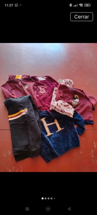 Lote Ropa Harry Potter Tallas S y XS