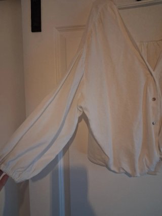 Camisa Zara Lino Talla Única Blanca