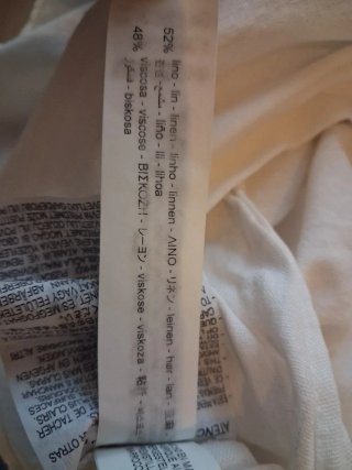 Camisa Zara Lino Talla Única Blanca