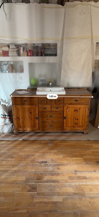 REGALO Mueble de baño de madera con lavabo