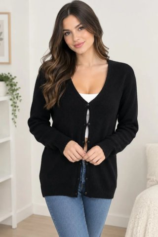 Chaqueta de punto negra