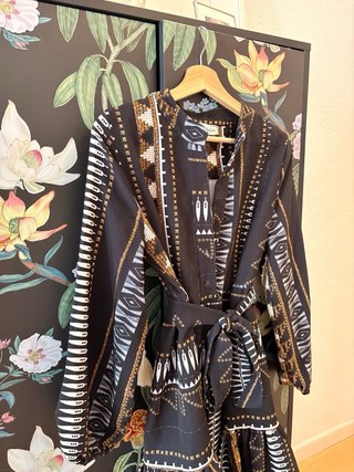 Vestido estampado manga larga talla única