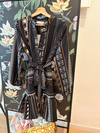 Vestido estampado manga larga talla única