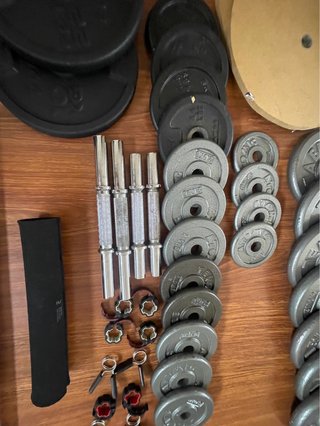 Conjunto de Barras y Discos de Pesas