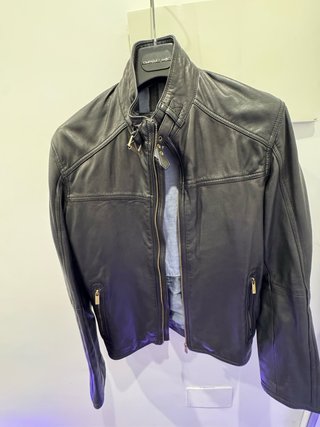 Cazadora Piel Biker DOMINGUEZ BASICO Negra Talla M