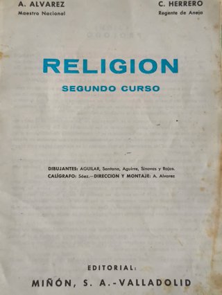 ANTIGUO LIBRO ESCOLAR DE RELIGIÓN 2° EGB AÑO 1966