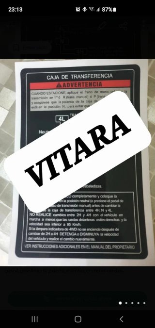 Pegatina Caja Transferencia Suzuki Vitara