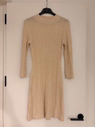 Vestido de punto Mango beige
