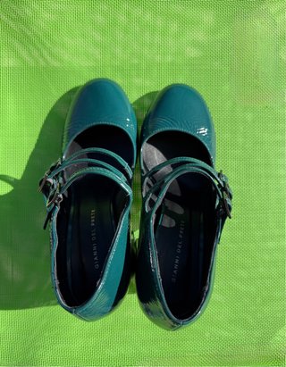 Scarpe Mary Jane Gianni Del Prete Verde Petrolio