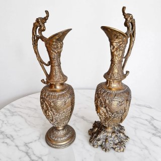 Coppia di vasi in bronzo portoghese stile Luigi XV vintage