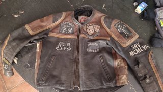 Chaqueta de cuero estilo Harley Davidson