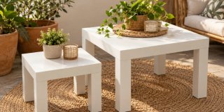 Set de 2 Mesas Auxiliares Blancas