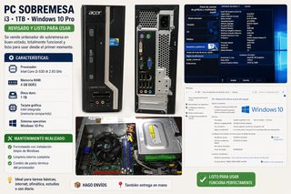 PC Sobremesa i3 1TB W10 Pro Revisado