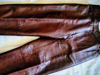 Pantalón cuero natural, mujer
