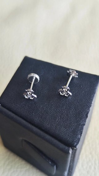 Pendientes bebé oro blanco nuevos