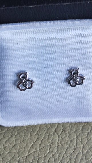 Pendientes bebé oro blanco nuevos