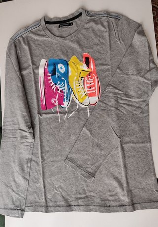 Camiseta Manga Larga Converse Gris