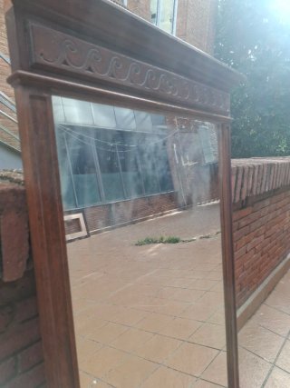 Espejo Antiguo de Madera