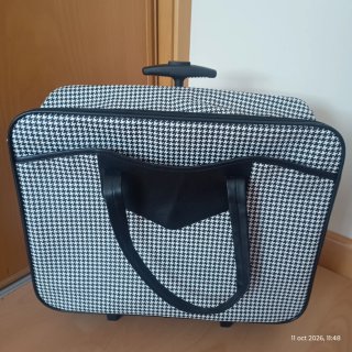 Maleta pequeña con estampado pata de gallo