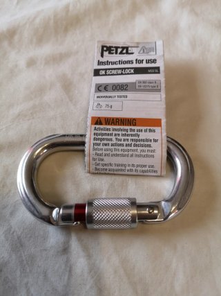 Petzl OK M33 SL, Mosquetón seguridad rosca ovalado