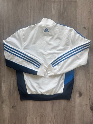 Adidas Chaqueta Retro Blanca Azul Rayas S