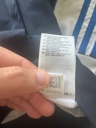 Adidas Chaqueta Retro Blanca Azul Rayas S