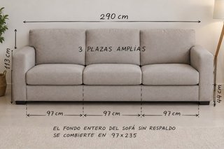 Sofá de 3 plazas amplio