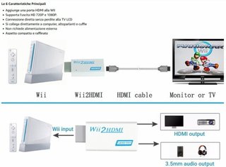 Wii2HDMI con cavo HDMI incluso