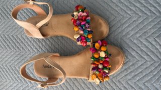 Sandalias andarina con abalorios