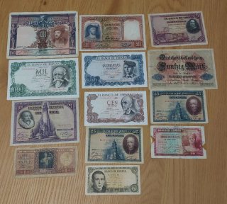 Lote Billetes Antiguos España Alemania Argentina