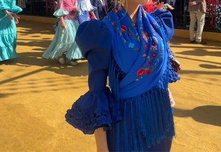 Traje de flamenca azul talla XXS