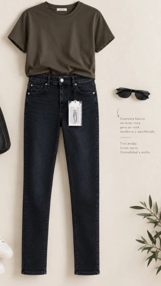 Pantalón vaquero Mango negro/azul Tallaxs