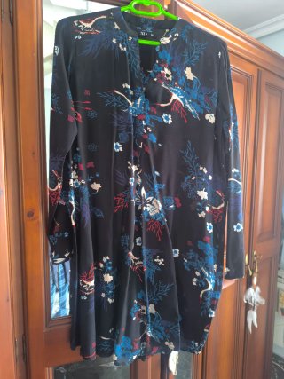 Vestido Corto Estampado Tex Talla M