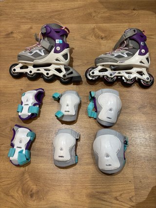 Patines para niño con protecciones y bolso