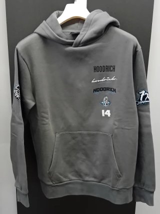 Felpa Hoodrich grigia con stampe