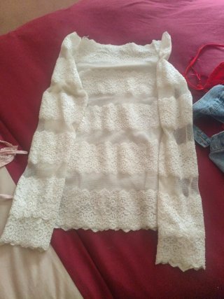 Top Bandeau de Encaje Blanco