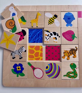 Puzzle madera infantil animales y objetos
