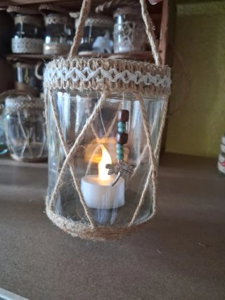 Portavela de Cristal Decorado