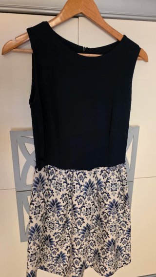Vestido de fiesta negro y azul