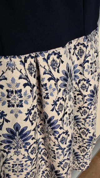 Vestido de fiesta negro y azul