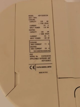 Aire Acondicionado Fujitsu 3000 Frigorías